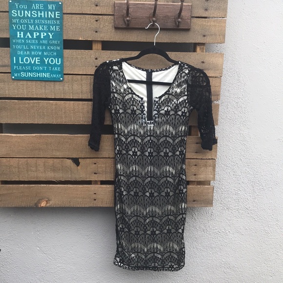 🌸 Lace black dress - Picture 1 of 8